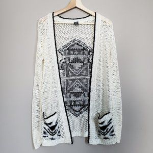 Emp Pre Cardigan with Tribal Print Off-White Med.